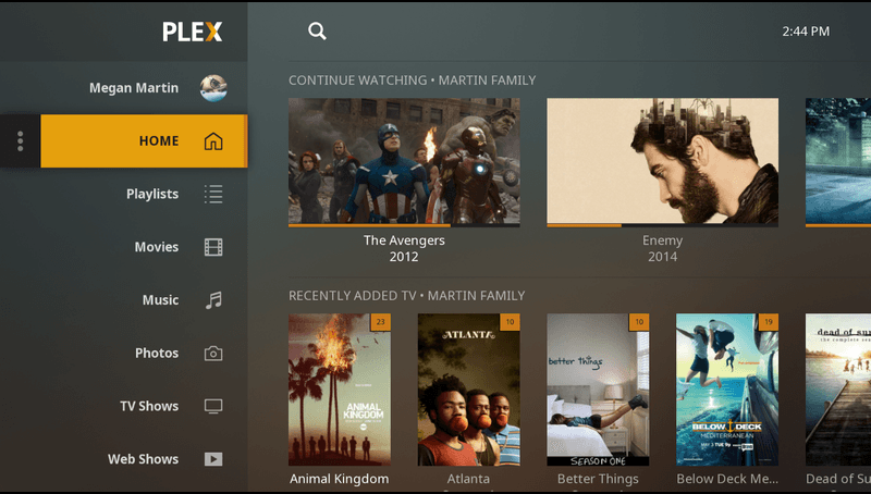 Plex screenshot