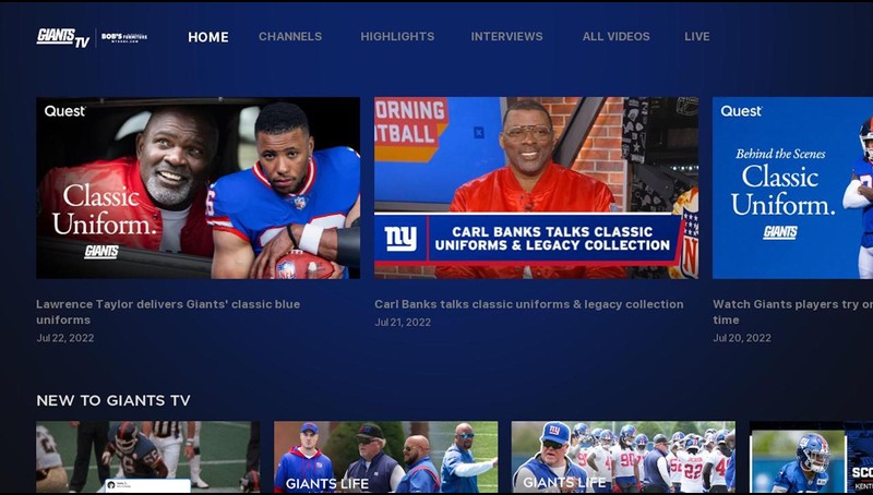 ny giants channel