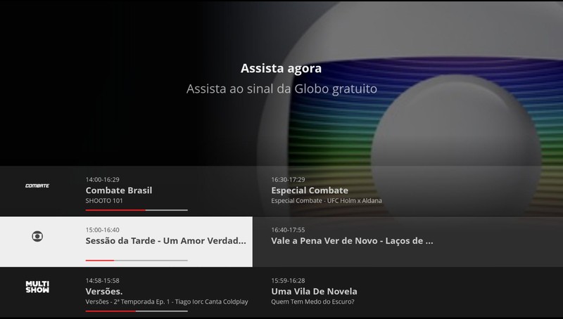 Catálogo Globoplay: filmes, séries, novelas e canais ao vivo.