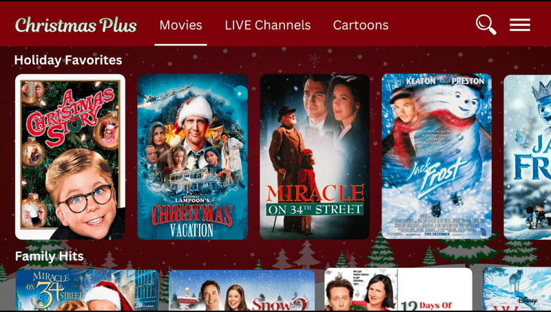 Christmas Plus - Free Holiday Movies & Music screenshot
