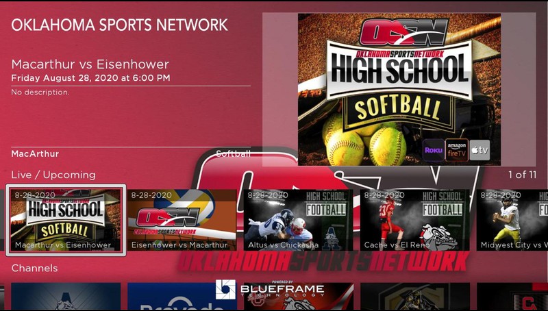 oklahoma sports network roku