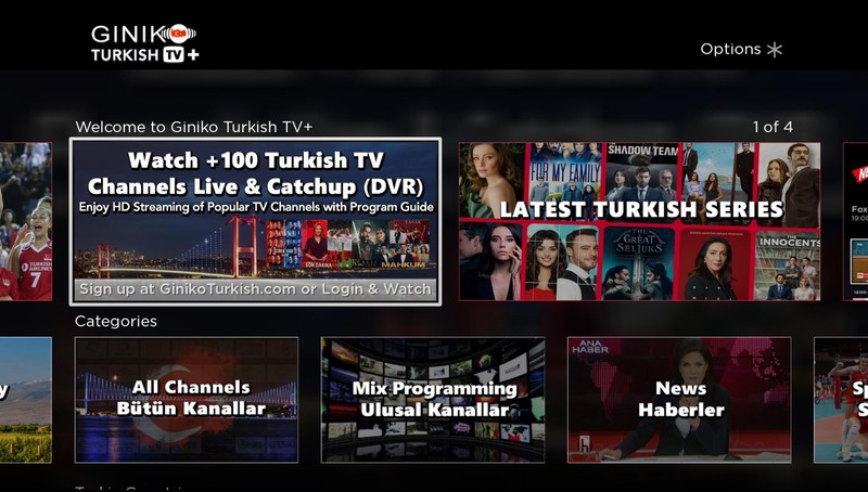 GinikoTurkish TV Plus Roku App