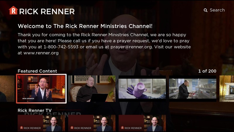 Rick Renner, TV App, Roku Channel Store