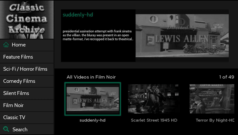 Classic Cinema Archive TV App Roku Channel Store Roku