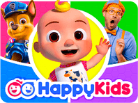 Watch HappyKids for free family-friendly entertainment! With 100,000+ free videos, your kids can enjoy favorites like Cocomelon, Sesame Street, Blippi and Paw Patrol. HappyKids offers safe streaming anytime, anywhere. No Subscription. No Registration. Watch for Free. Install now!