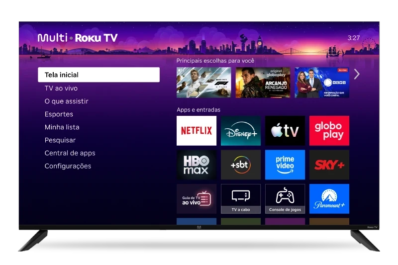 Multi Roku TV exibindo a tela inicial