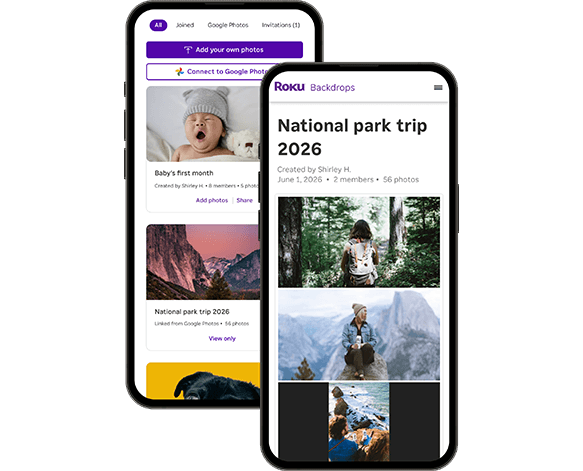 Phone displaying the Roku Backdrops App