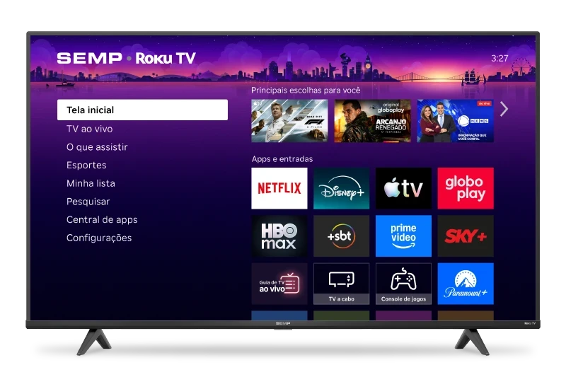 Semp Roku TV exibindo a tela inicial