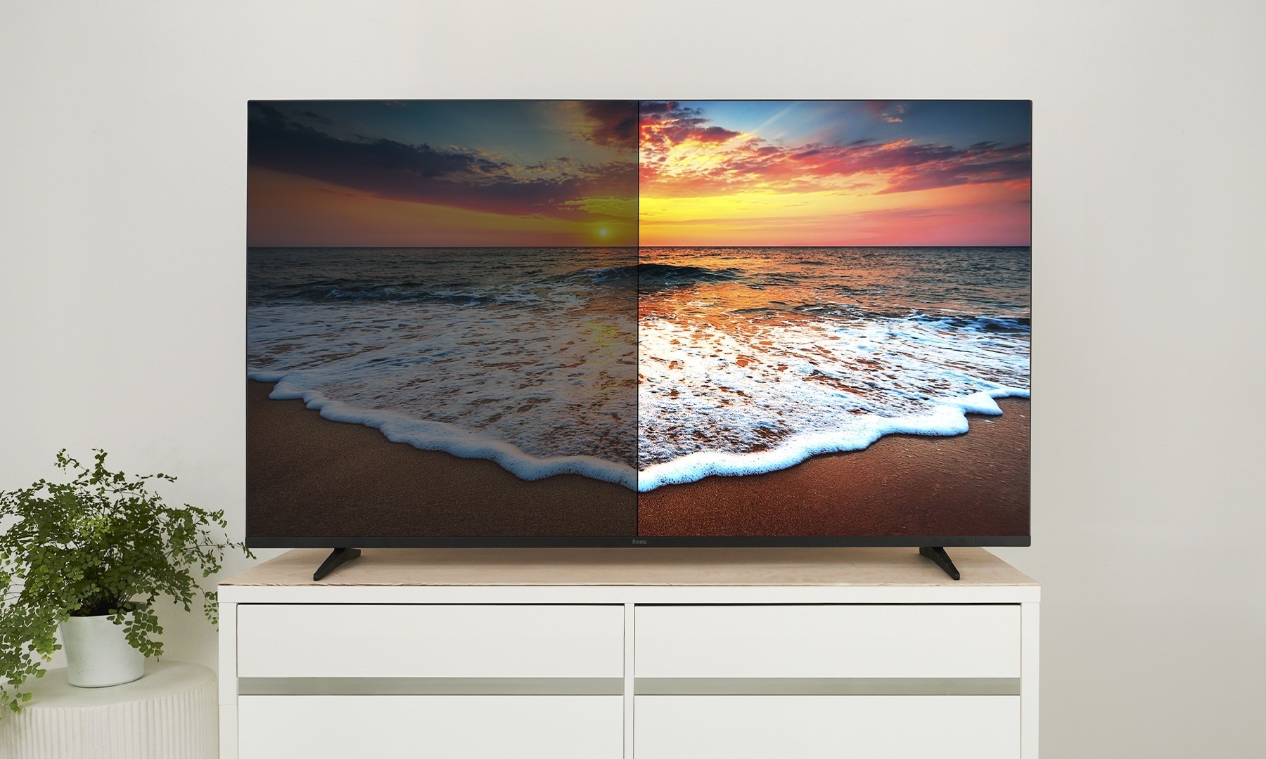 Roku Pro Series TV displaying vivid colors using thousands of mini-LEDs