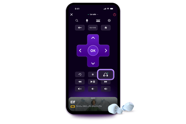 Persona usando la función Escucha con auriculares 