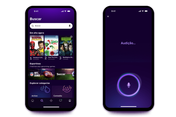 Recurso de pesquisa no app da Roku