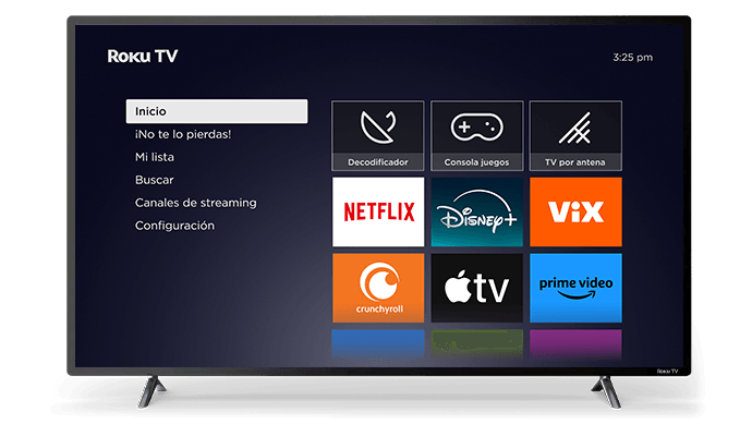 Roku&nbsp;TV mostrando pantalla de inicio