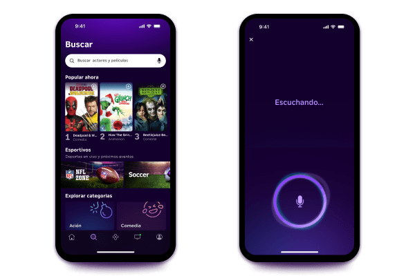 funcionalidad de búsqueda en la app de Roku 