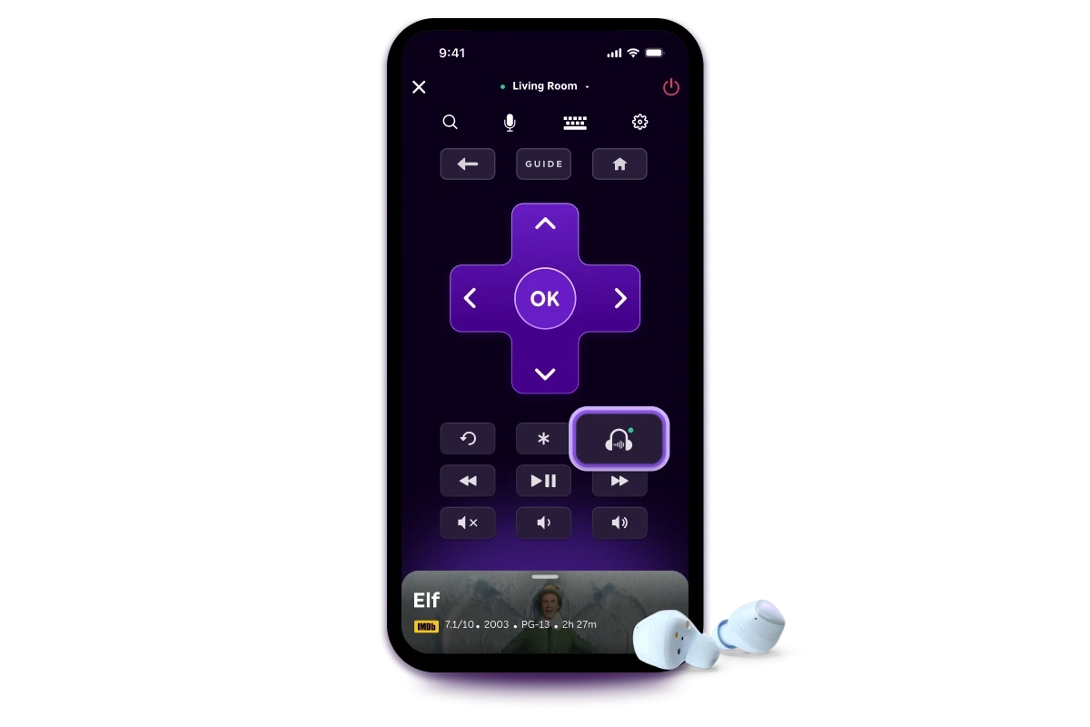 Person using the private listening feature