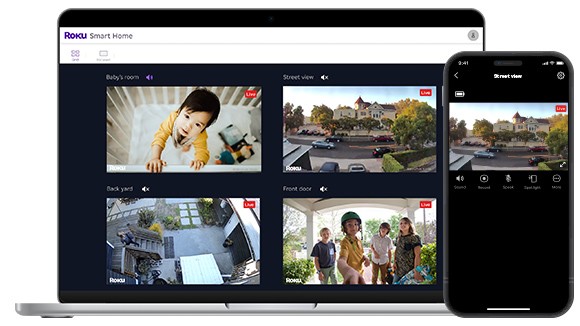 Laptop and phone displaying live stream videos