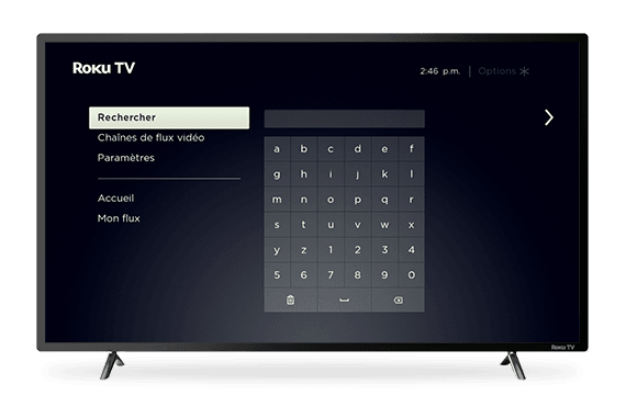 Écran de recherche Roku TV 