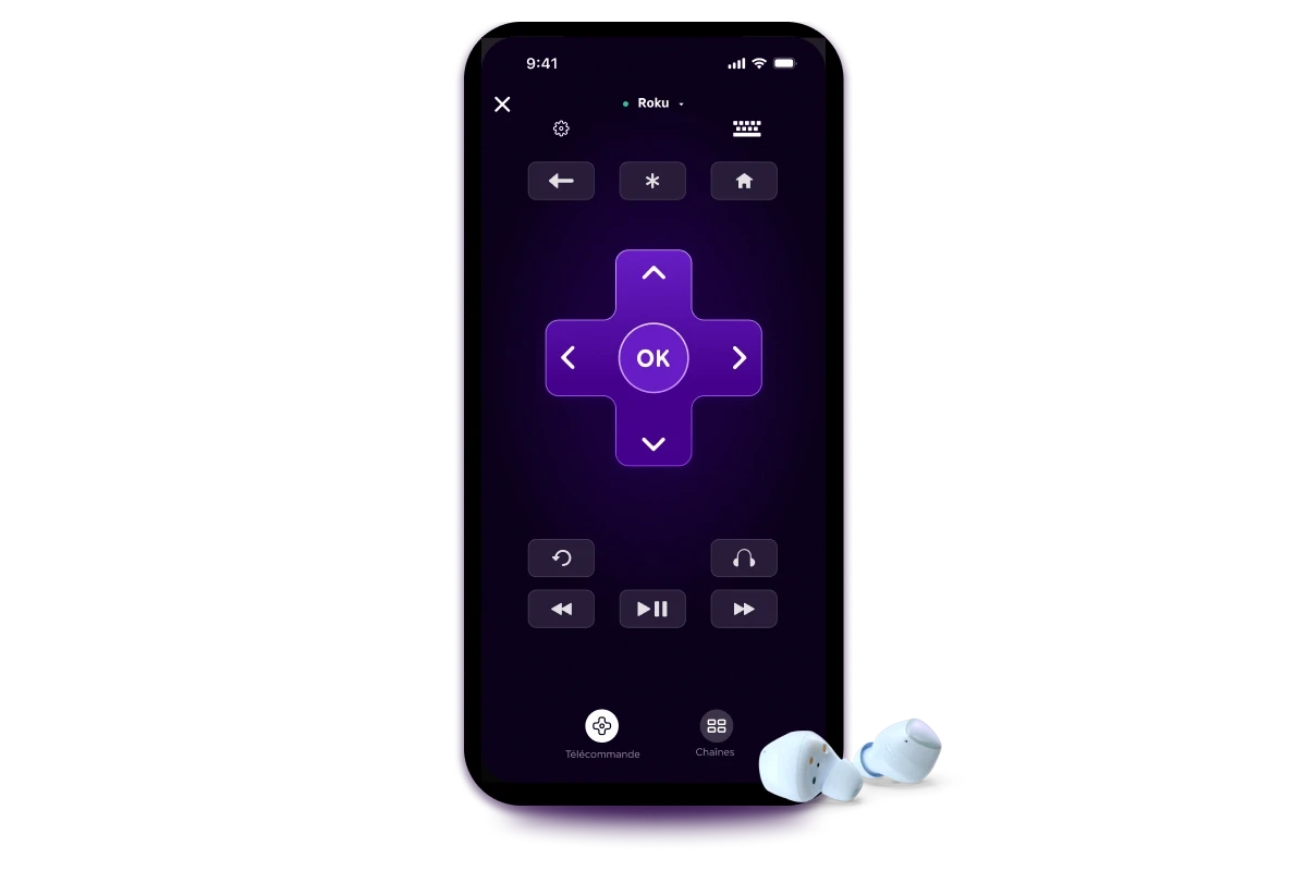 Personne utilisant le mode écouteurs 