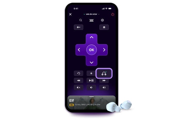 Pessoa usando o recurso de audição privada