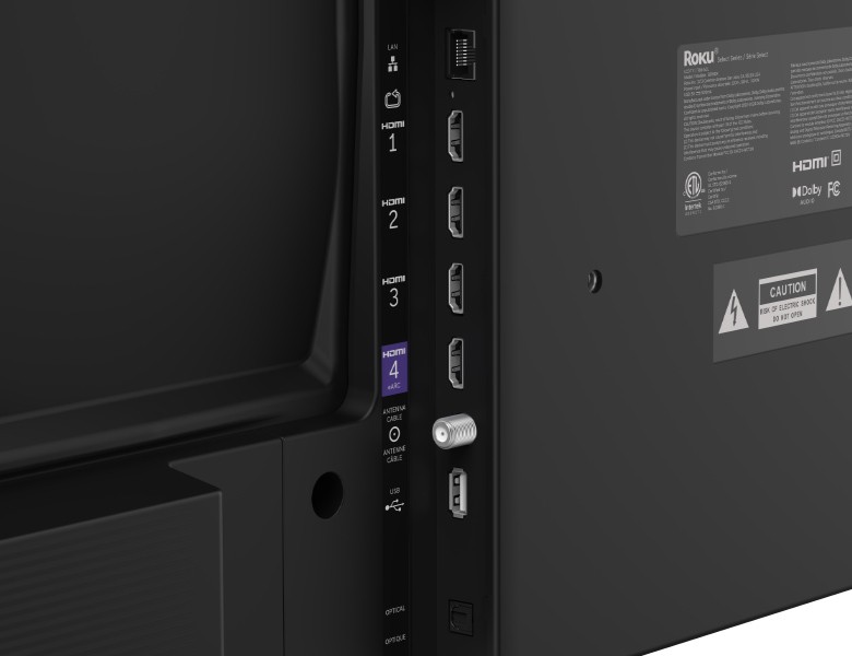 Roku Select Series 4K 50" TV ports