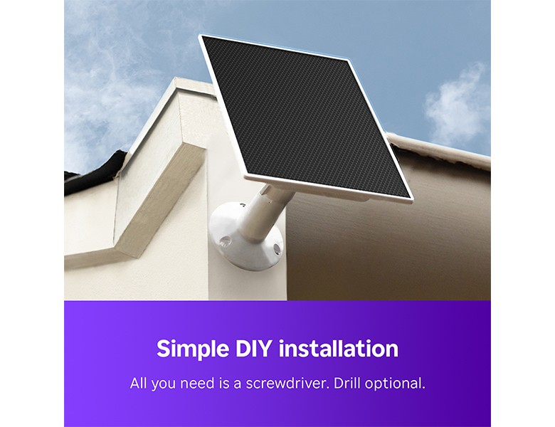 Roku Solar Panel USB-C mounted to the side of a house