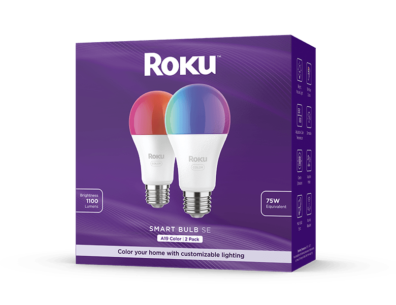 Roku Smart Home Smart Bulb SE (color) 2-Pack with 16 Million Color options - 12 Watts