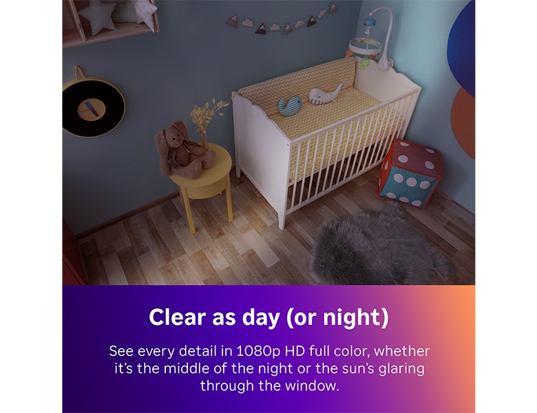 Roku Indoor Camera being used to view a child’s bedroom