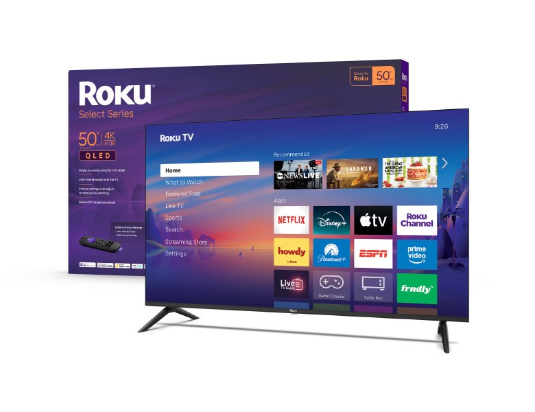 Roku 50" Select Series 4K TV and retail box