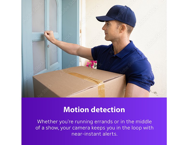 Delivery person holding a package and knocking on a door