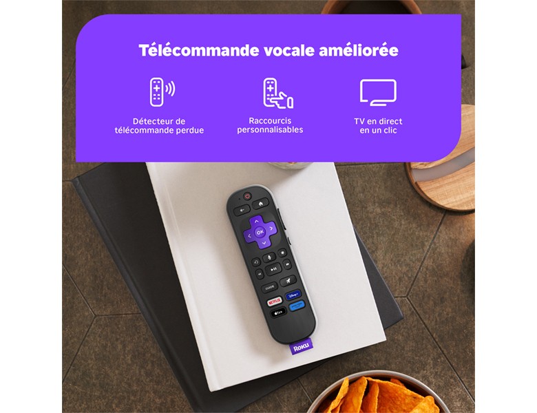 Télécommande vocale Roku améliorée avec fonction de détecteur en cas de perte et raccourcis personnalisables