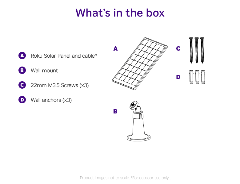 What's in the box when you purchase the Roku Solar Panel USB-C