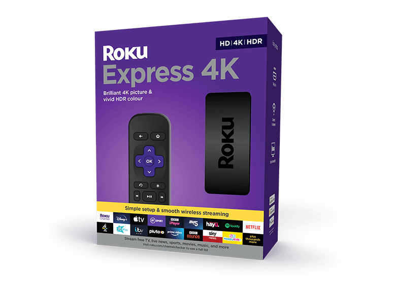 Roku Express 4K+ 2021 Streaming Media Player HD4K/HDR with Smooth Wire –