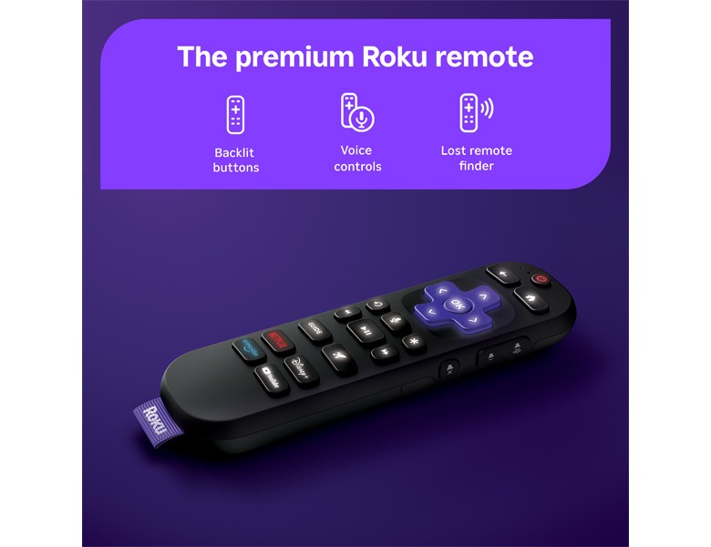Roku Voice Remote Pro displaying backlit buttons