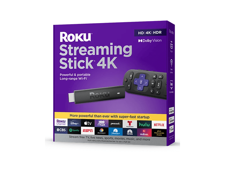 Roku® Streaming Stick® 4K, Powerful & portable HD & 4K streaming stick