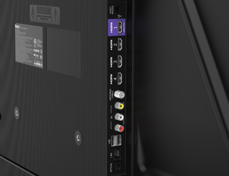 Ports du téléviseur 4K Série Select Roku de 43&nbsp;po