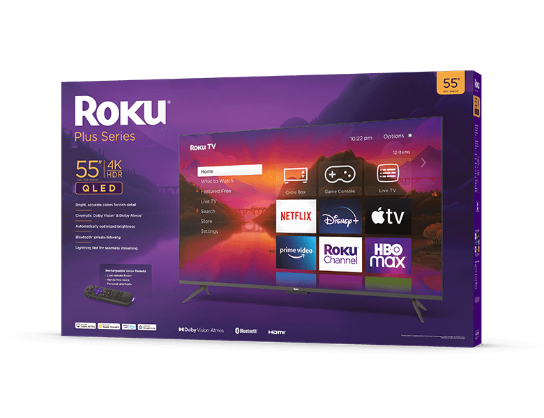 Roku Plus Series 4K QLED TVs in 55, 65, 75