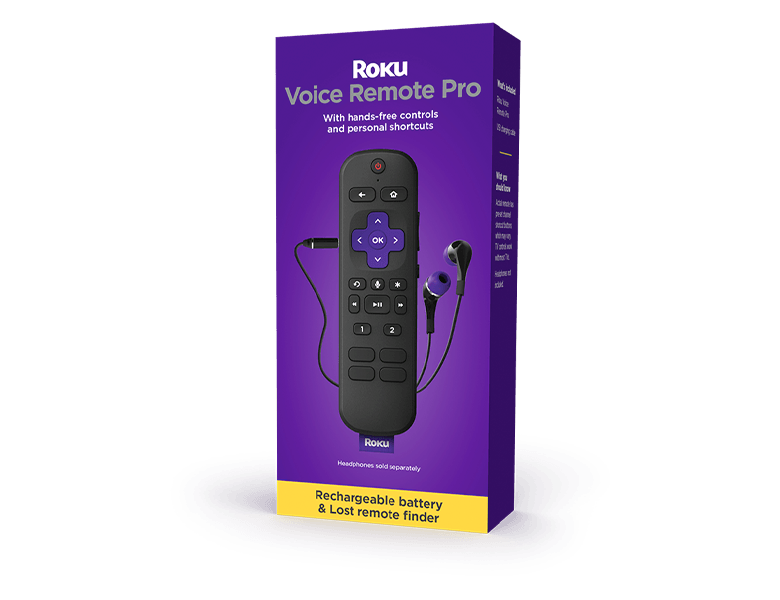 Roku Voice Remote Pro, Rechargeable Voice Remote