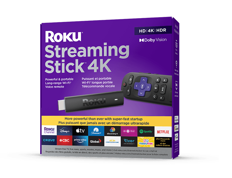 Roku® Streaming Stick® 4K  Impressionnante diffusion en continu