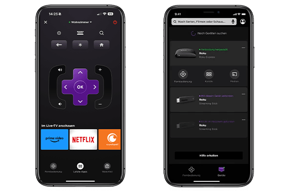 Roku App auf dem Smartphone