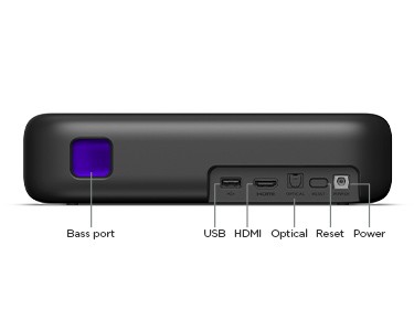 Back of the Roku Streambar SE