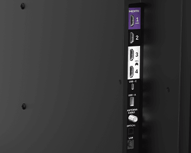 Port view of the Roku Pro Series TV