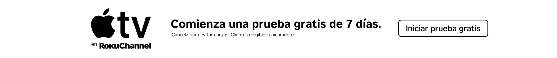 Apple TV en&nbsp;The Roku&nbsp;Channel. Comienza una prueba gratis de 7&nbsp;días hoy.