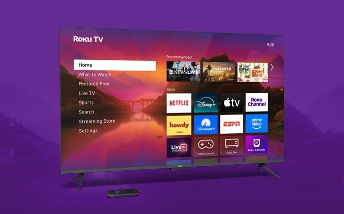 Roku Plus Series TV and Roku remote