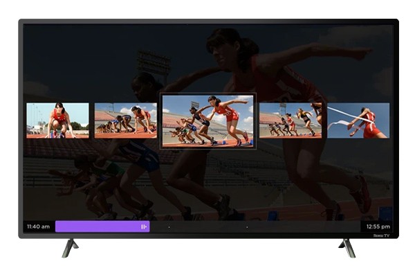 Tela da Roku TV exibindo a Pausa de TV ao vivo