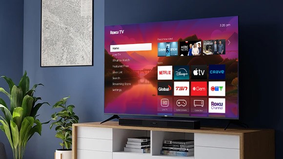 Roku Plus Series TV in a living room