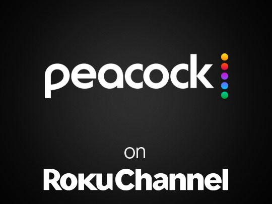 A logo of Peacock on Roku TV