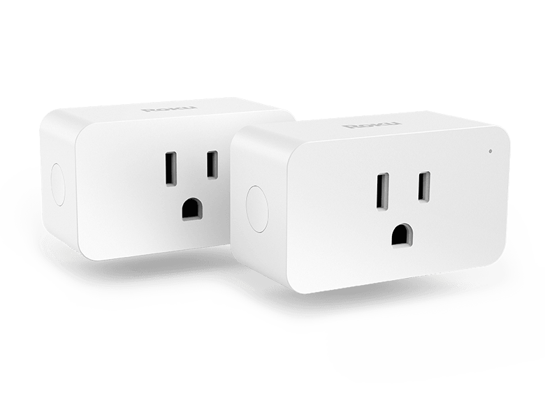 Two Roku indoor smart plugs side by side