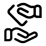 An icon of money changing hands