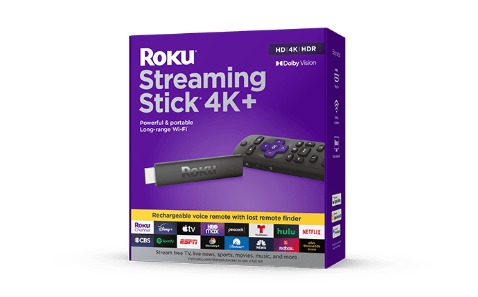 Roku® Streaming Stick® 4K+, Powerful & portable HD & 4K streaming stick