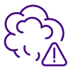 Icon depicting a smoke cloud and warning symbol