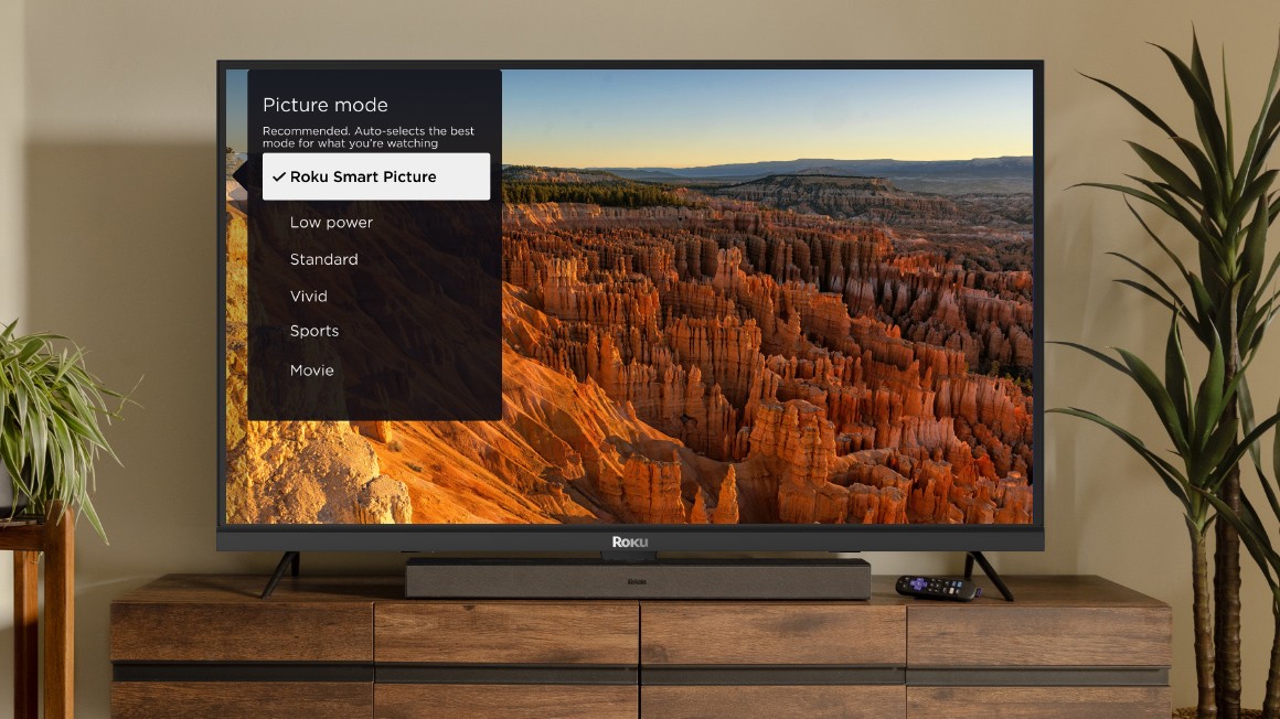 Roku Smart Picture feature being enabled on a Roku TV 